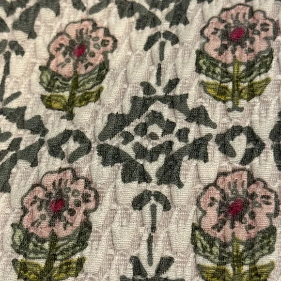 Boho Mini Skirt Floral Red Trim Cottagecore Lined Skirt Size 4 - Picture 8 of 8